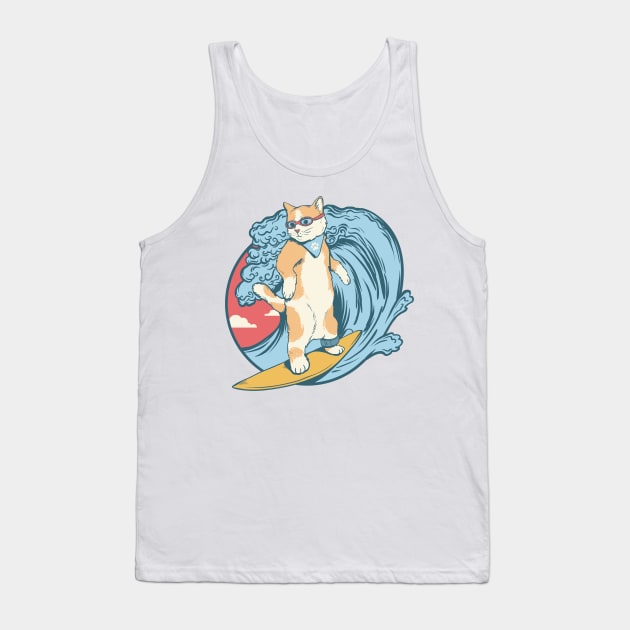 cat love surfing Tank Top by dreamiedesire